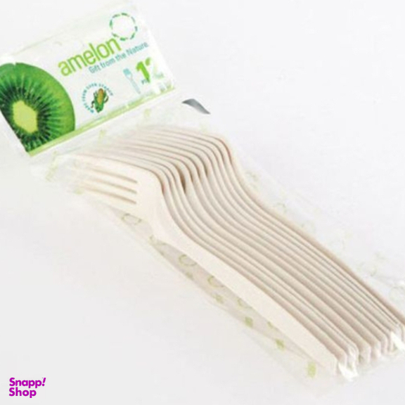 چنگال گیاهی یکبار مصرف آملون کد SF-A12 بسته 12 عددی