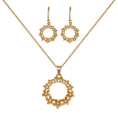 نیم ست طلا 18 عیار زنانه جواهری سون کد 5528