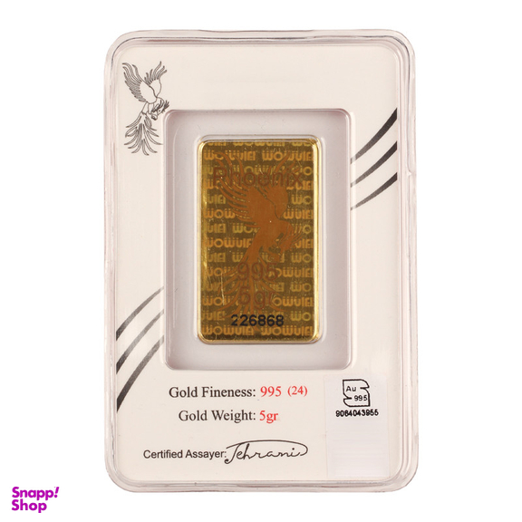 شمش طلا 24 عیار ایران شمش مدل سیمرغ کد T-5