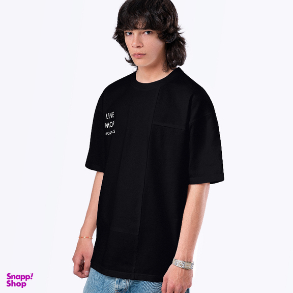 تیشرت زیگ مدل Live more رنگ مشکی