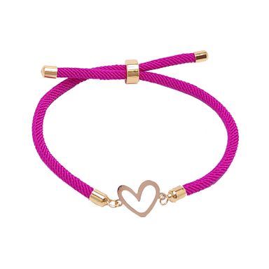 دستبند طلا 18 عیار دخترانه وی وی گلد گالری مدل قلب کد PS2208