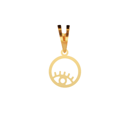 آویز گردنبند طلا عیار 750 زنانه شمیم گلد گالری طرح مینیمال دایره و چشم P-15