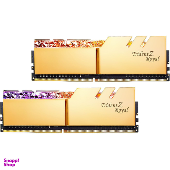 رم دسکتاپ جی اسکیل مدل Trident Z Royal Gold 8GBx2 16GB 4000MHz CL18 ظرفیت 8 گیگابایت بسته 2 عددی