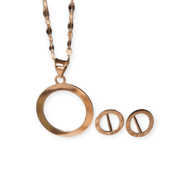 نیم ست طلا ۱۸ عیار زنانه طرح دایره کد 65286