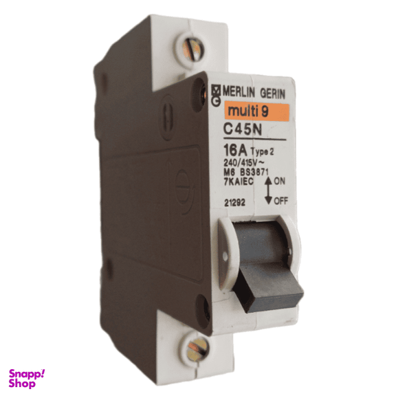 فیوز مینیاتوری تک فاز 16 آمپر اشنایدر مدل مرلین گرین کد C45N Multi9 بسته 12 عددی