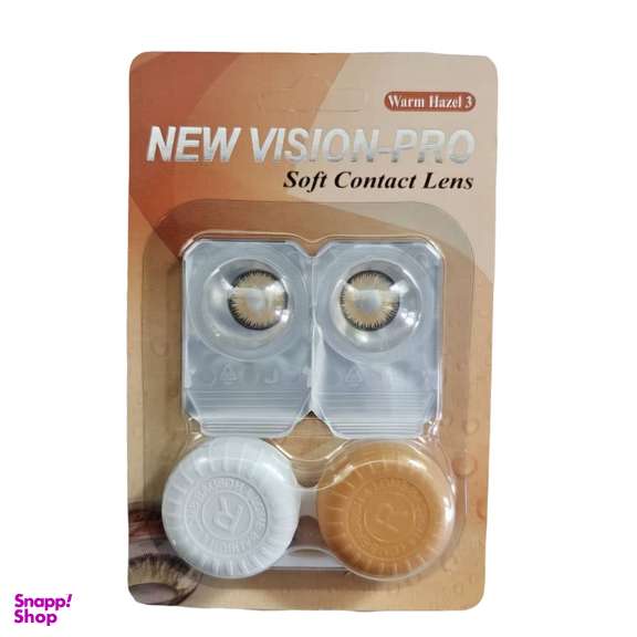 لنز چشم پرو نیو ویژن رنگ عسلی دور مشکی وسط عسلی شماره 17 به همراه جای لنز