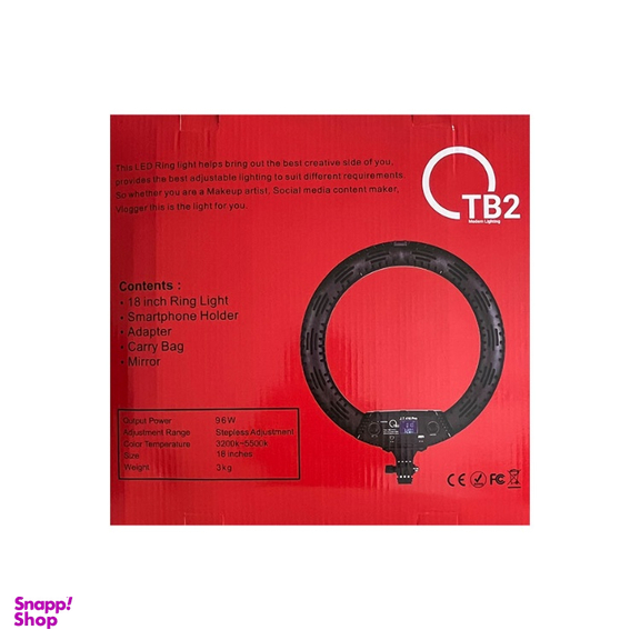 رینگ لایت 96 وات مدل TB2 JT-416 Pro به همراه سه پایه