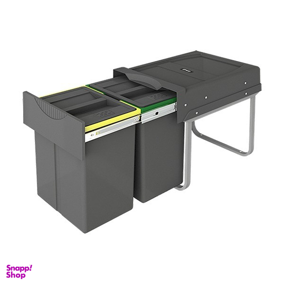 سطل زباله کابینتی هایلوکس مدل پلاتین دو مخزنه گنجایش 40 لیتر