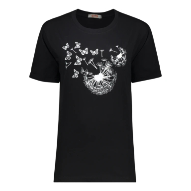 تیشرت زنانه مادر مدل دریم کد AM-MA-Dream-P رنگ مشکی