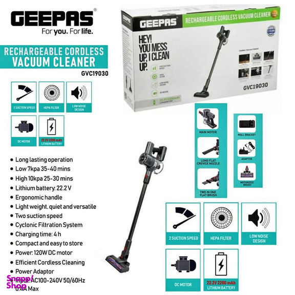 جارو شارژی عصایی جی پاس مدل GVC19030
