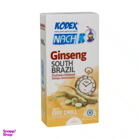 کاندوم تاخیری جینسینگ کدکس مدل Ginseng بسته 12 عددی