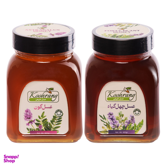 عسل طبیعی چهل گیاه و گون رویال کندو کوهرنگ وزن 900 گرم بسته 2 عددی