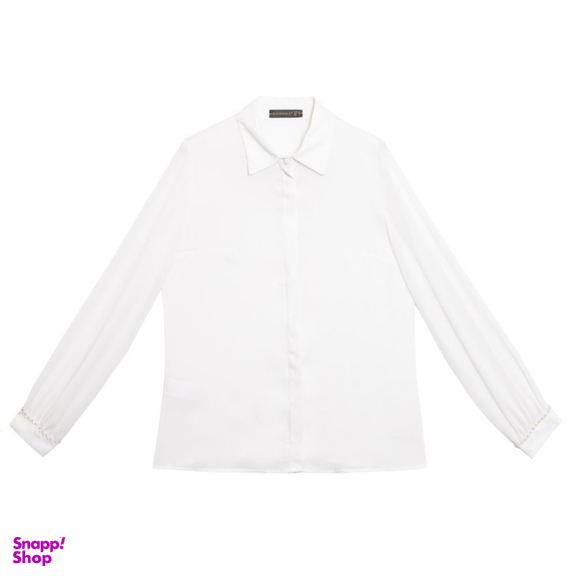 شومیز زنانه برنس مدل پرنیان رنگ سفید