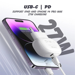 آداپتور شارژر 27 وات الدینیو مدل A1206C به همراه کابل تبدیل USB-C