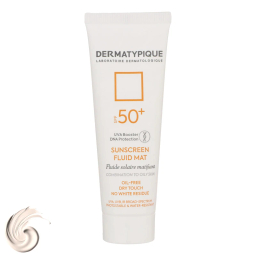 فلوئید ضد آفتاب بی رنگ درماتیپیک مناسب پوست چرب با SPF50 حجم 50 میلی‌ لیتر