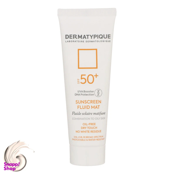 فلوئید ضد آفتاب بی رنگ درماتیپیک مناسب پوست چرب با SPF50 حجم 50 میلی‌ لیتر