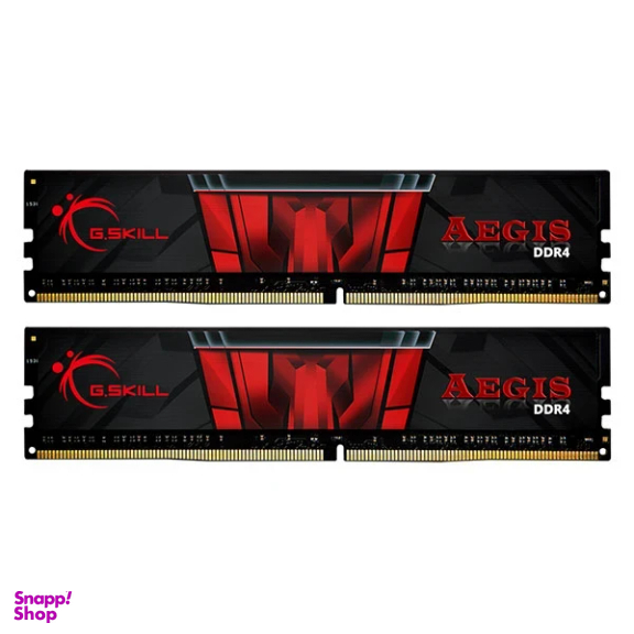 رم دسکتاپ DDR4 دو کاناله 3200 مگاهرتز CL16 جی اسکیل مدل AEGIS ظرفیت 8 گیگابایت بسته 2 عددی