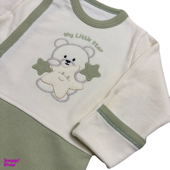 ست 3 تکه نوزادی مدل خرسی و ستاره کد 0034