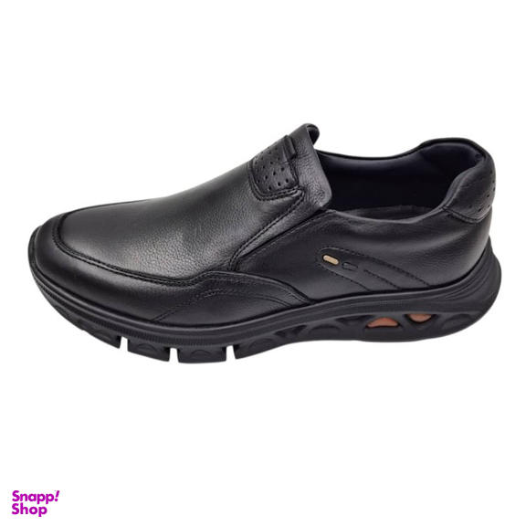 کفش طبی مردانه چرم ریباری مدل R78 رنگ مشکی