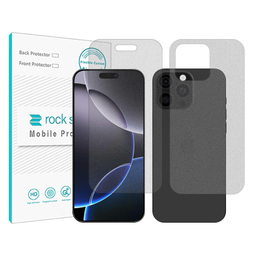 محافظ صفحه نمایش مات راک اسپیس مدل Resistant مناسب گوشی موبایل اپل iPhone 16 Pro Max به همراه محافظ پشت گوشی