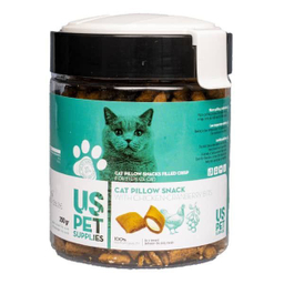 تشویقی مغزدار گربه یو اس پت طعم مرغ و کرن بری مناسب گربه عقیم شده وزن 200 گرم