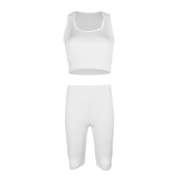 ست تاپ و شلوارک زنانه ناتوسا مدل 774 رنگ سفید