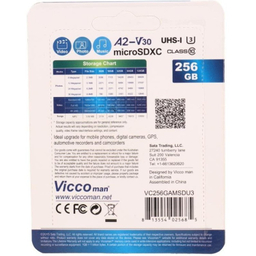 کارت حافظه MicroSDXC ویکومن مدل Man Final 667X A2 V30 U3 100MB/s ظرفیت 256 گیگابایت به همراه آداپتور