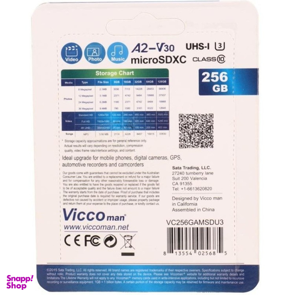 کارت حافظه MicroSDXC ویکومن مدل Man Final 667X A2 V30 U3 100MB/s ظرفیت 256 گیگابایت به همراه آداپتور