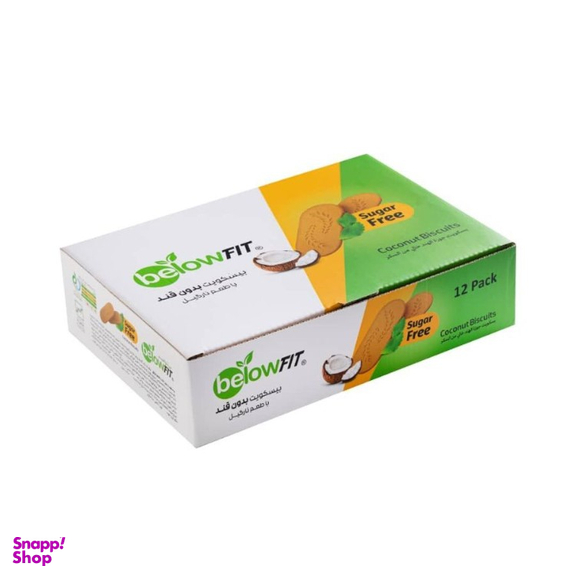بیسکویت بدون قند با طعم نارگیل بیلو بسته ۱۲ عدی