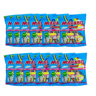 پاستیل رنگین کمانی مارابو وزن 50 گرم بسته 12 عددی