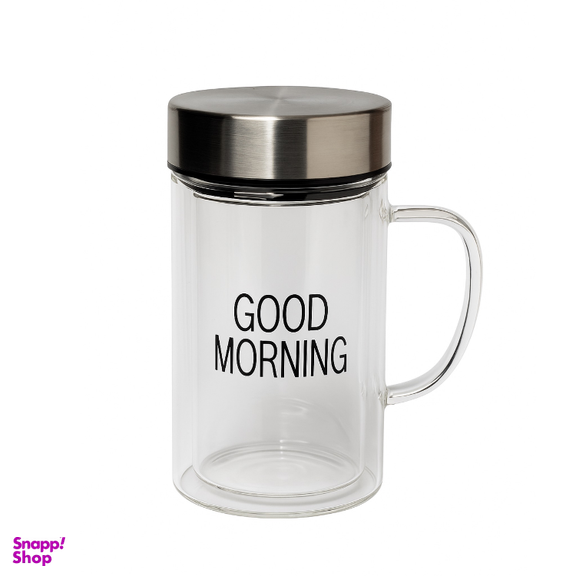 لیوان دمنوش ساز دو جداره طرح Good Morning