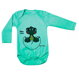 ست 3 تکه لباس نوزادی مدل دایناسور کد A11 رنگ سبز طوسی