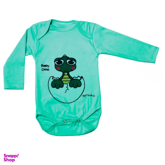 ست 3 تکه لباس نوزادی مدل دایناسور کد A11 رنگ سبز طوسی
