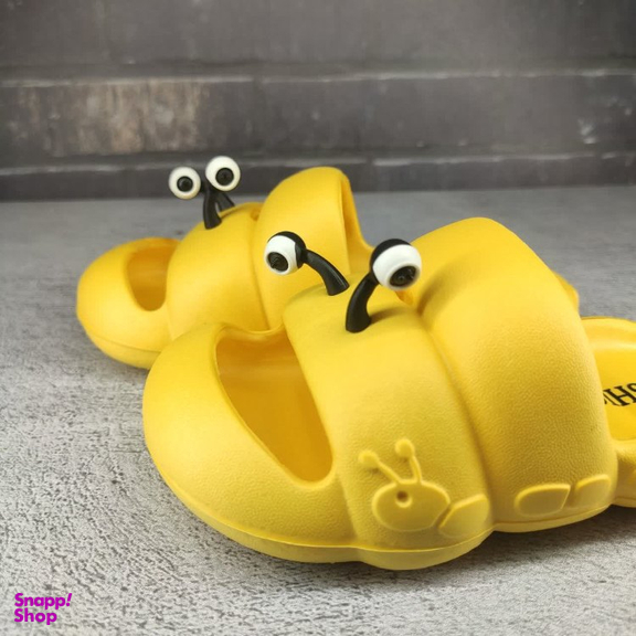 دمپایی دخترانه پاپا مدل حلزونی رنگ زرد