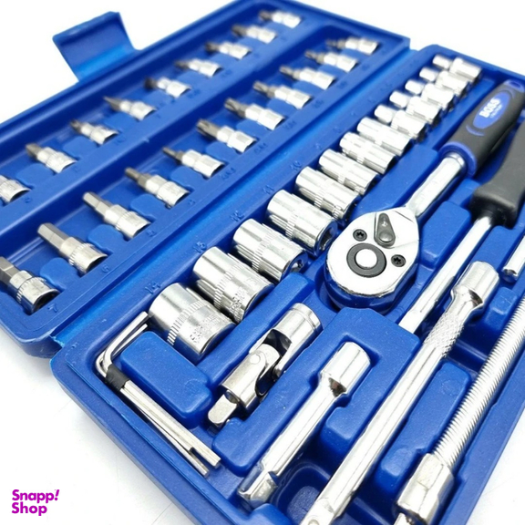 مجموعه 46 عددی آچار و سری بکس باس کد 46s