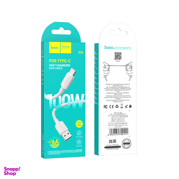 کابل شارژ 100 وات Type-C هوکو مول X96 طول 1 متر