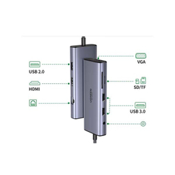 هاب 9 پورت Type-C یوگرین مدل 50611-CM498