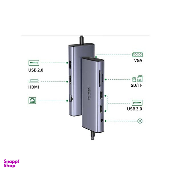 هاب 9 پورت Type-C یوگرین مدل 50611-CM498