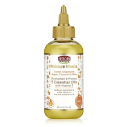 روغن ترمیم کننده قوی مو آفریکن پراید مدل 5 essential oils مناسب موهای مجعد و فر حجم 118 میلی لیتر