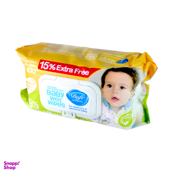 دستمال مرطوب کودک دافی مدل EX1 بسته 100 عددی