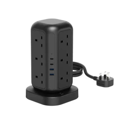 چند راهی برق پاورولوژی مدل  12 AC Sockets GaN Tower Hub PWCUQC025BK