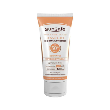 کرم ضد آفتاب سان سیف (Sun safe) مدل Sensi Fluid با SPF 50 حجم 50 میلی‌‌ لیتر