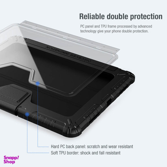 کیف کلاسوری نیلکین مدل Camshield Bumper مناسب برای تبلت اپل iPad Air 11 2024 / Air 10.9 2022 / Air 4 / Air 5 / Air 6 / Air 2020 / Ipad Pro 11 2020 / 2021 / 2022