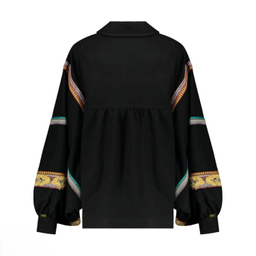 پانچو زنانه گره استایل مدل ققنوس رنگ مشکی