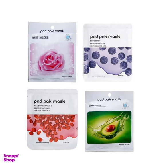 ماسک صورت پد پاک مدل ورقه ای کد 02 بسته 4 عددی