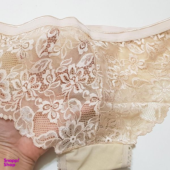 ست شورت و سوتین زنانه پانیذ مدل فنردار گیپور گلدار کد 9015 رنگ کرم