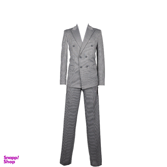 کت و شلوار مردانه مدل دیپلمات یقه بلیزر کد 1020 رنگ طوسی