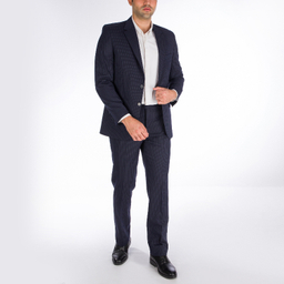 ست کت و شلوار دیپلمات آیکت کد 45.55 رنگ سرمه ای