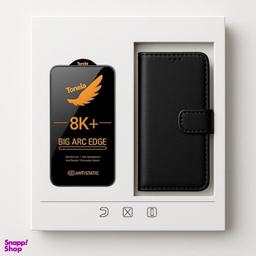ست کیف کلاسوری و محافظ صفحه نمایش گوشی موبایل تونک مناسب شیائومی Poco X4 Pro