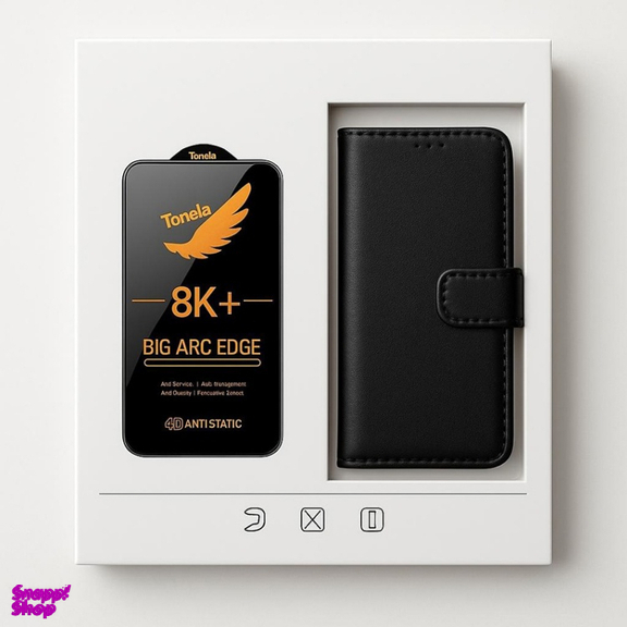 ست کیف کلاسوری و محافظ صفحه نمایش گوشی موبایل تونک مناسب شیائومی Poco X4 Pro